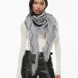 Wilfred/Aritzia Gray Fringed Scarf